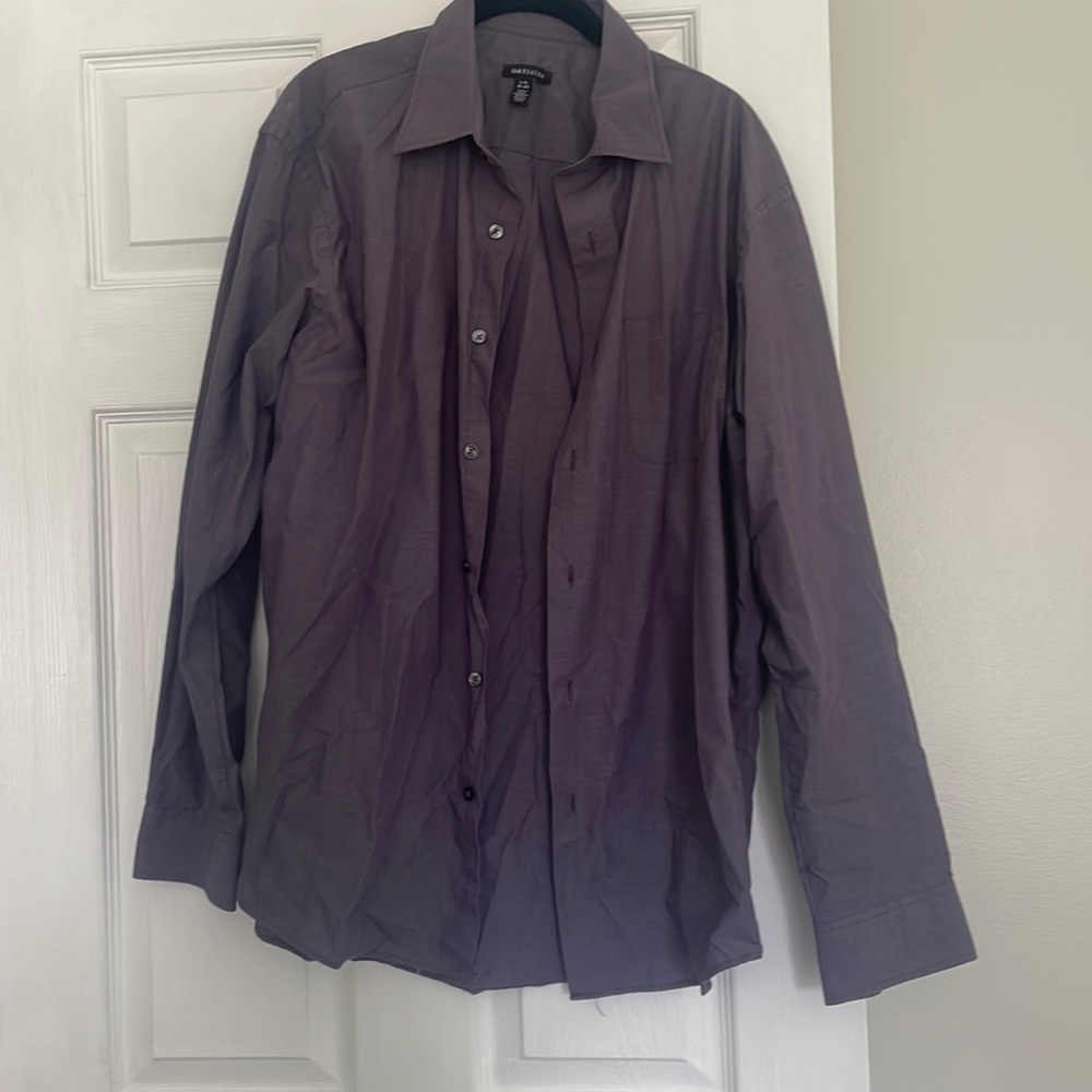Large purple long sleeve mens dress shirt